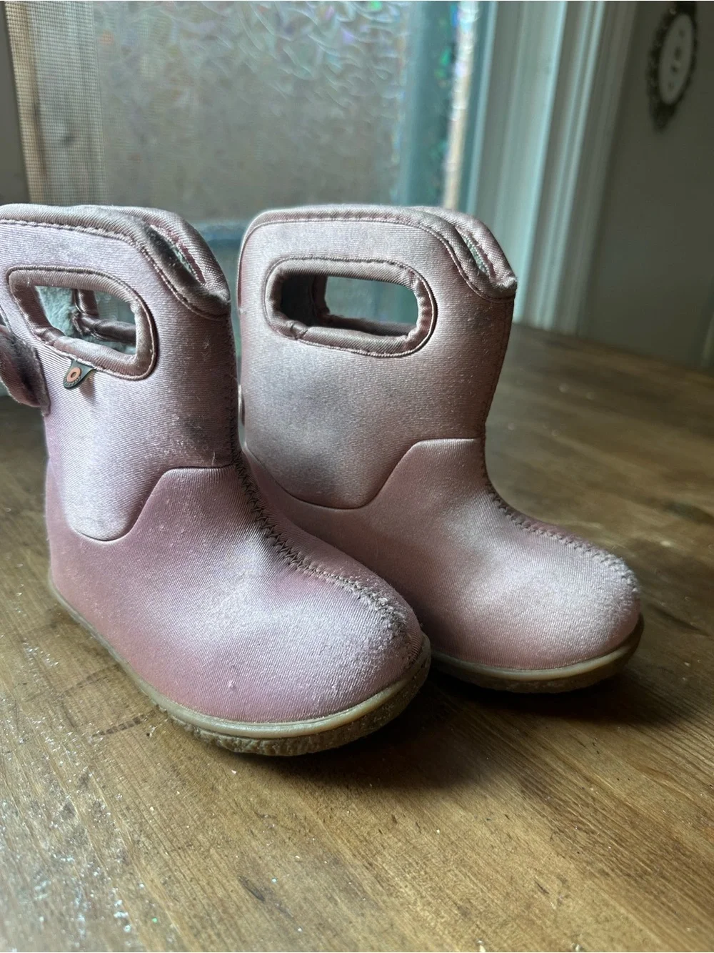 Bogs Kids Metallic Pink Pull-On Rain Boots